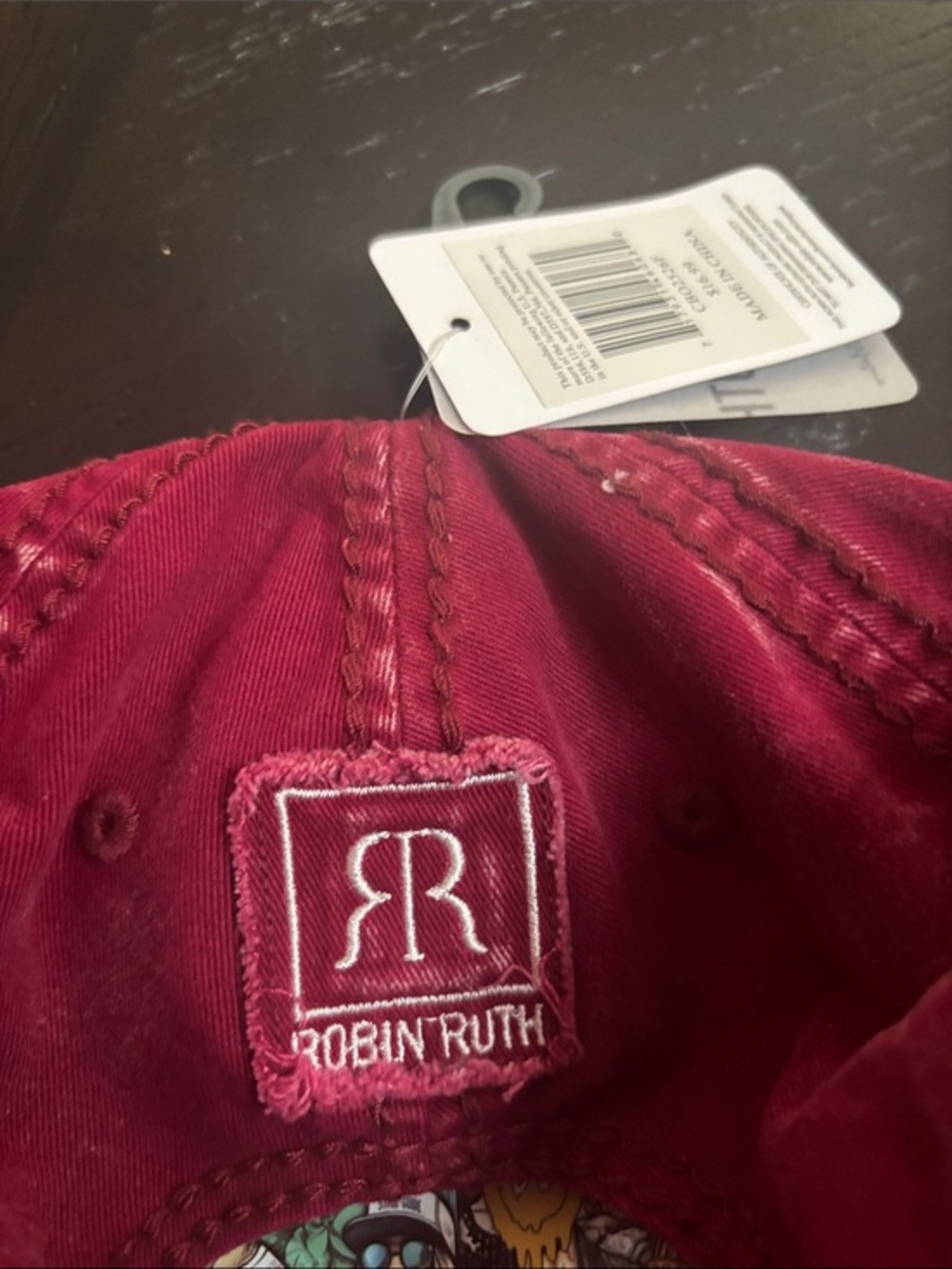 Robin Ruth Boston Embroidered Baseball Cap Red OS - Picture 10 of 10